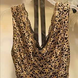 SLEEVELESS GOLD SPARKLY SPECIAL OCCASION DRESS